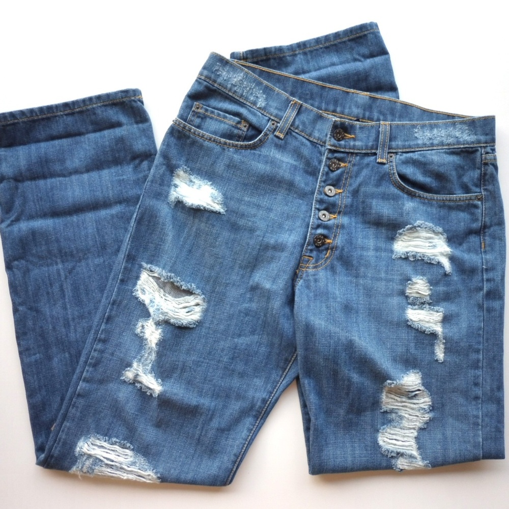 CARMAR Relaxed Fit Boyfriend Jeans Sz 29 Destroyed